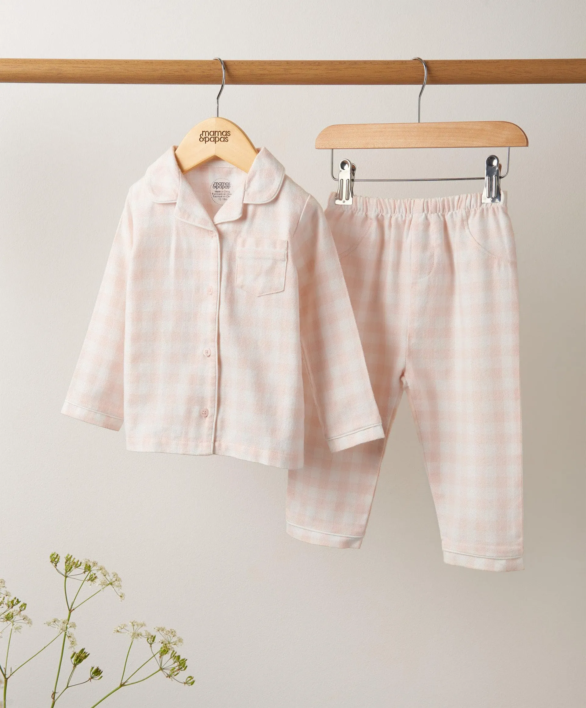 Pink Gingham Check Woven Pyjamas