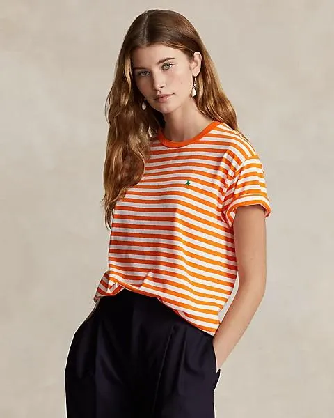 Striped Organic Cotton Crewneck Tee