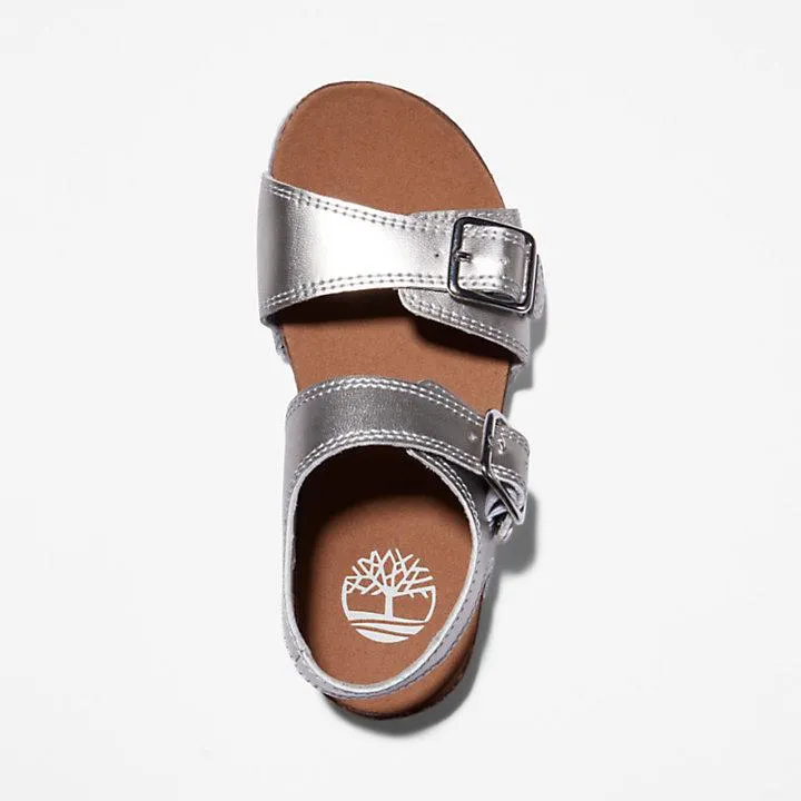 Castle Island Backstrap Sandal for Junior in Silver