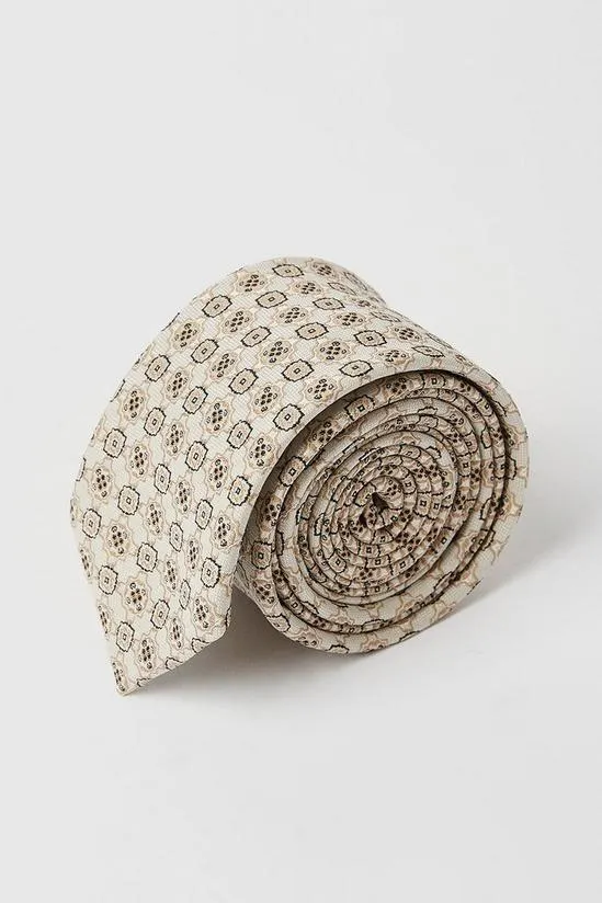 Champagne Geo Jaquard Tie