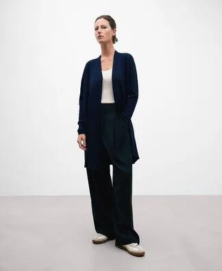 Navy blue merino wool jacket for women