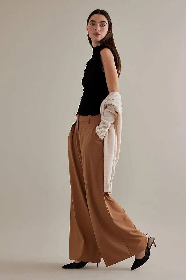 Selected Femme Charlotte Pleated Wide Leg Trousers