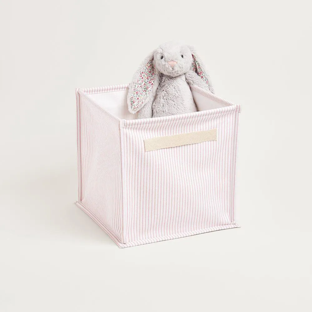 Canvas Storage Cube, Pink Stripe