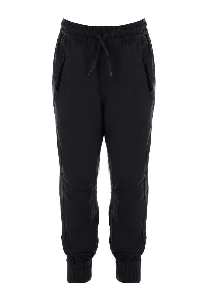 Younger Boys Black Cargo Joggers
