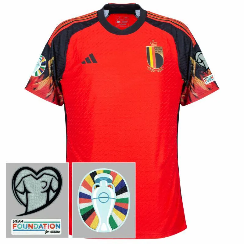 adidas Belgium Home Authentic Shirt 2022-2023 incl. Euro 2024 Qualifying Patch Set