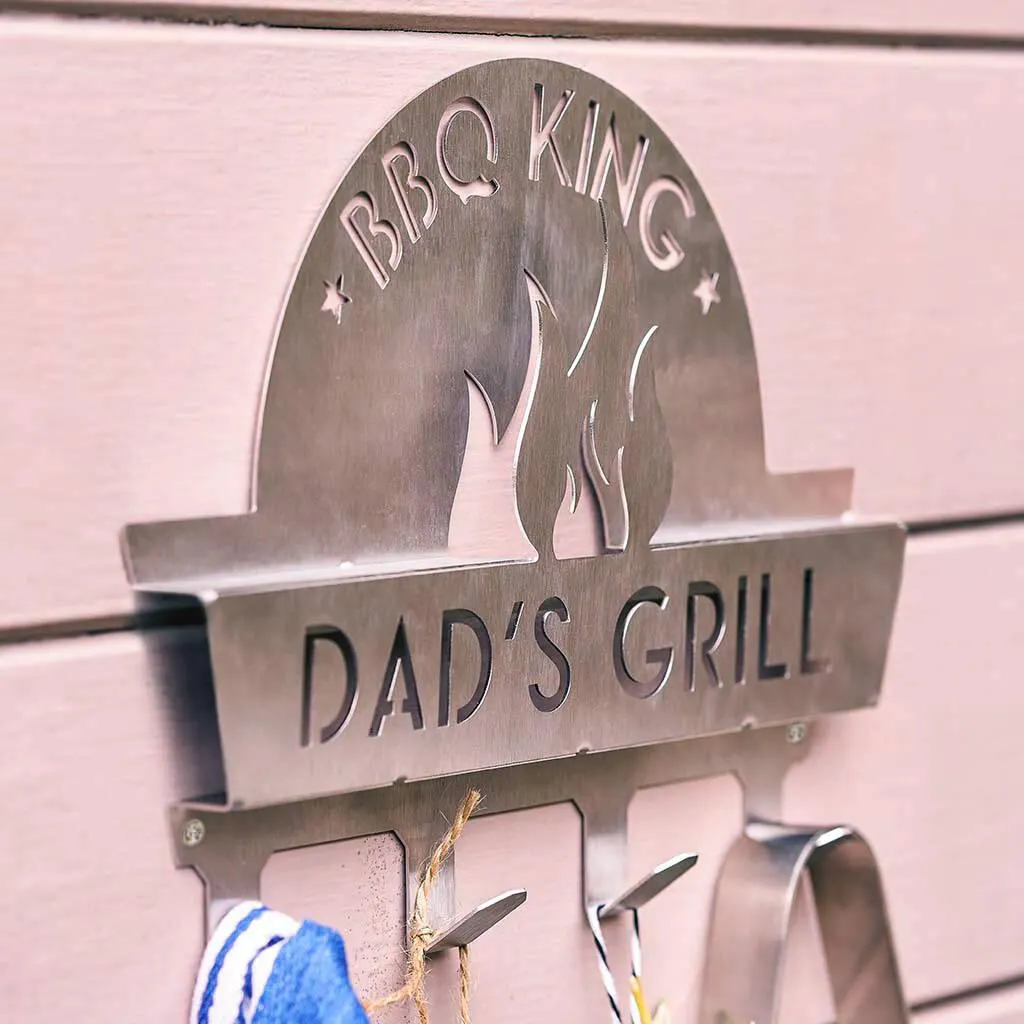 Personalised Stainless Steel Bbq Tool Rack