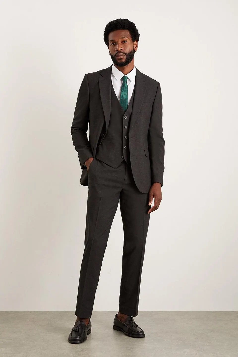 Slim Fit Charcoal Essential Suit Trousers