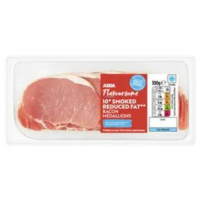 ASDA Flavoursome 10 Reduced Fat Smoked Bacon Medallions
