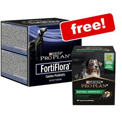 Pro Plan Fortiflora Canine Probiotic + Natural Defences Supplement Free!*