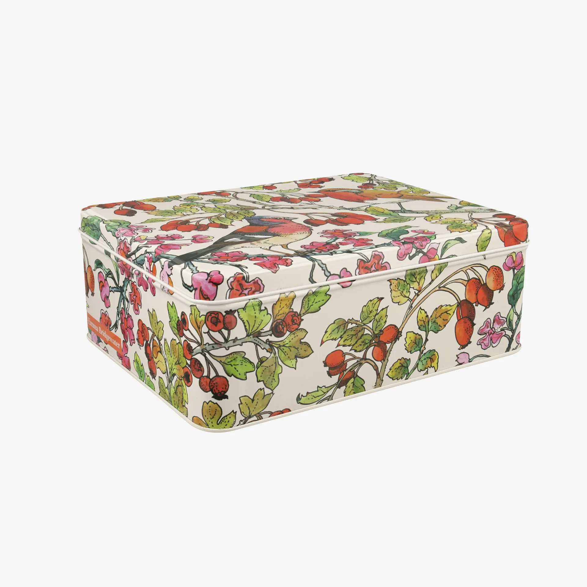 Birds In The Hedgerow Medium Shallow Tin