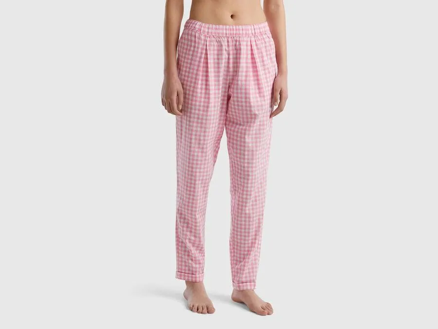 Trousers with Vichy check pattern