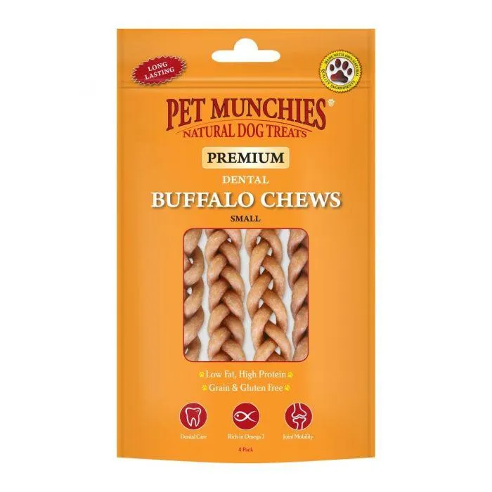 Pet Munchies Small Buffalo Dental Chews 55G 4Pk