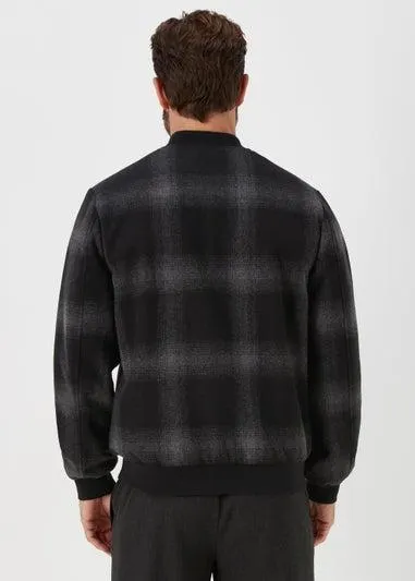 Charcoal Check Bomber Jacket - Small