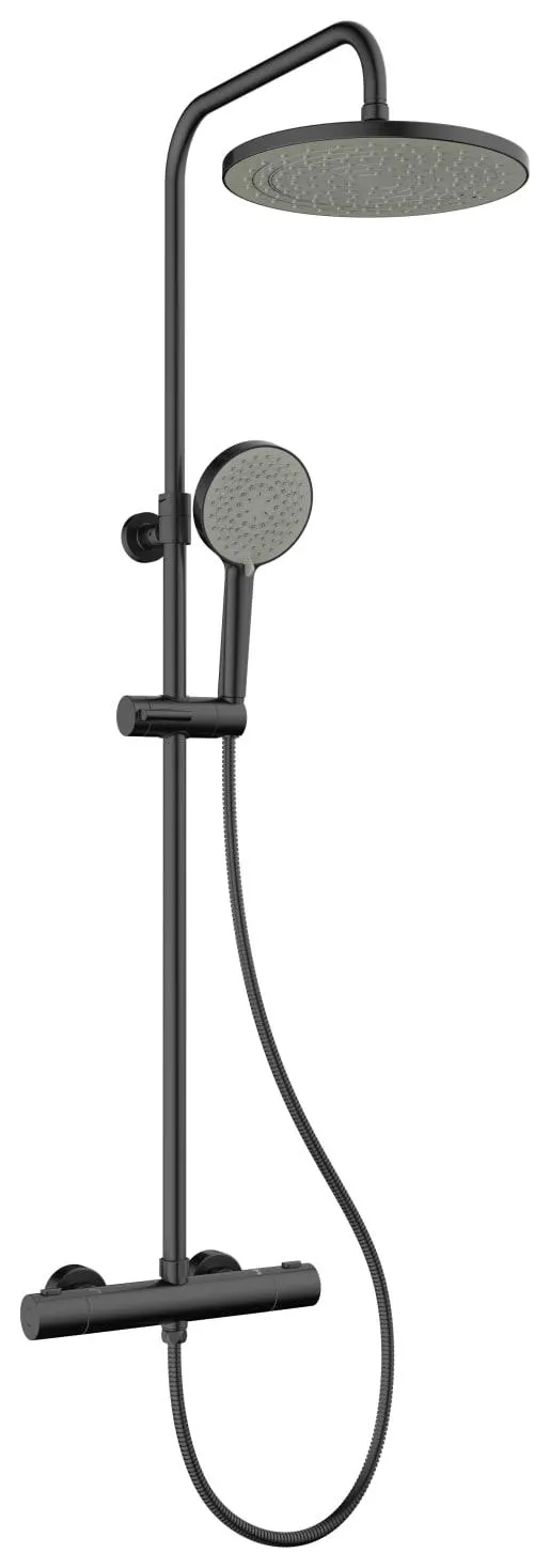 Wickes Alure Round Thermostatic Mixer Shower - Matt Black