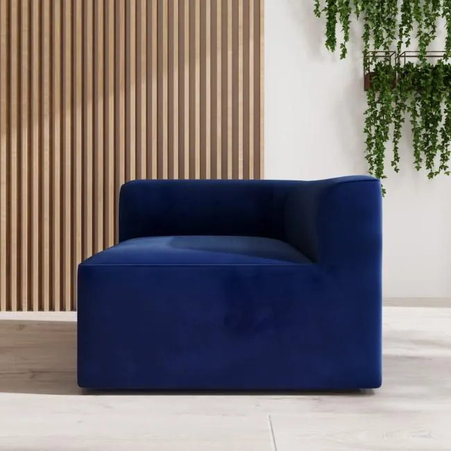 Navy Velvet Right Corner Section - Modular Sofa Piece - Hendrix