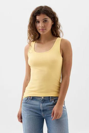 Ribbed Scoop Neck Tank Top