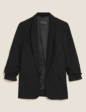 Ruched Sleeve Blazer