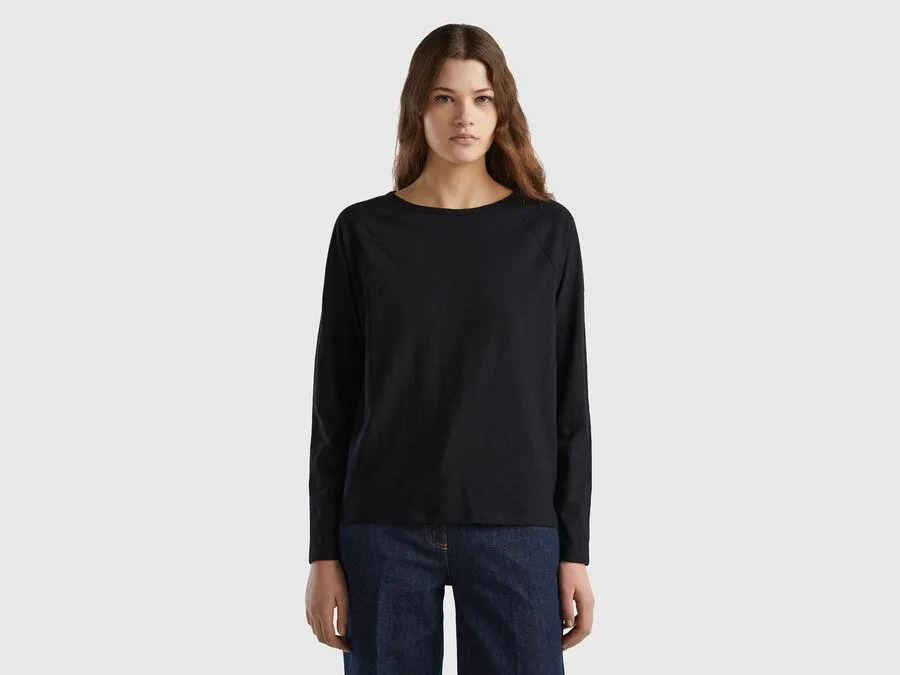 Langärmeliges T-Shirt aus leichter Baumwolle