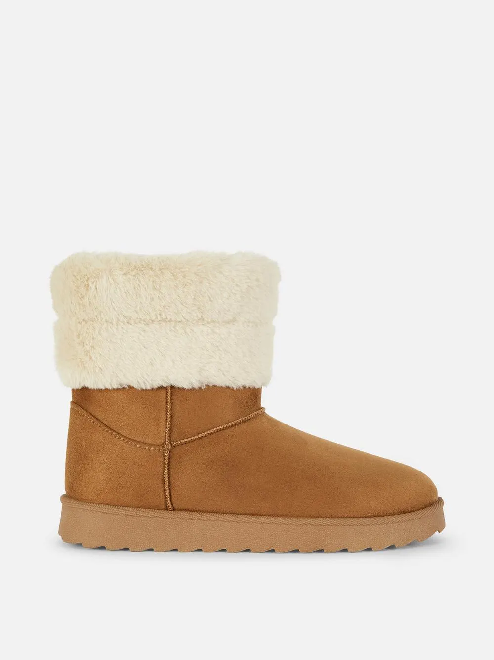 Faux Fur Trim Ankle Boots