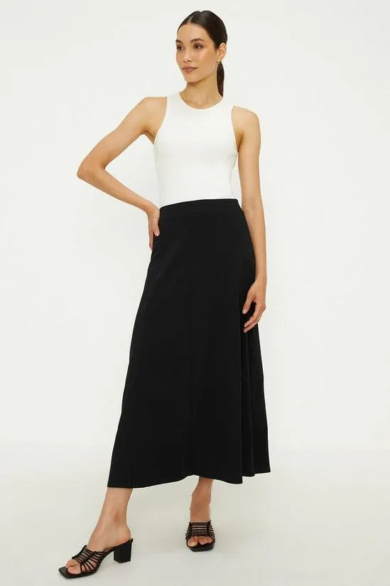 Stretch Crepe Midaxi Skirt