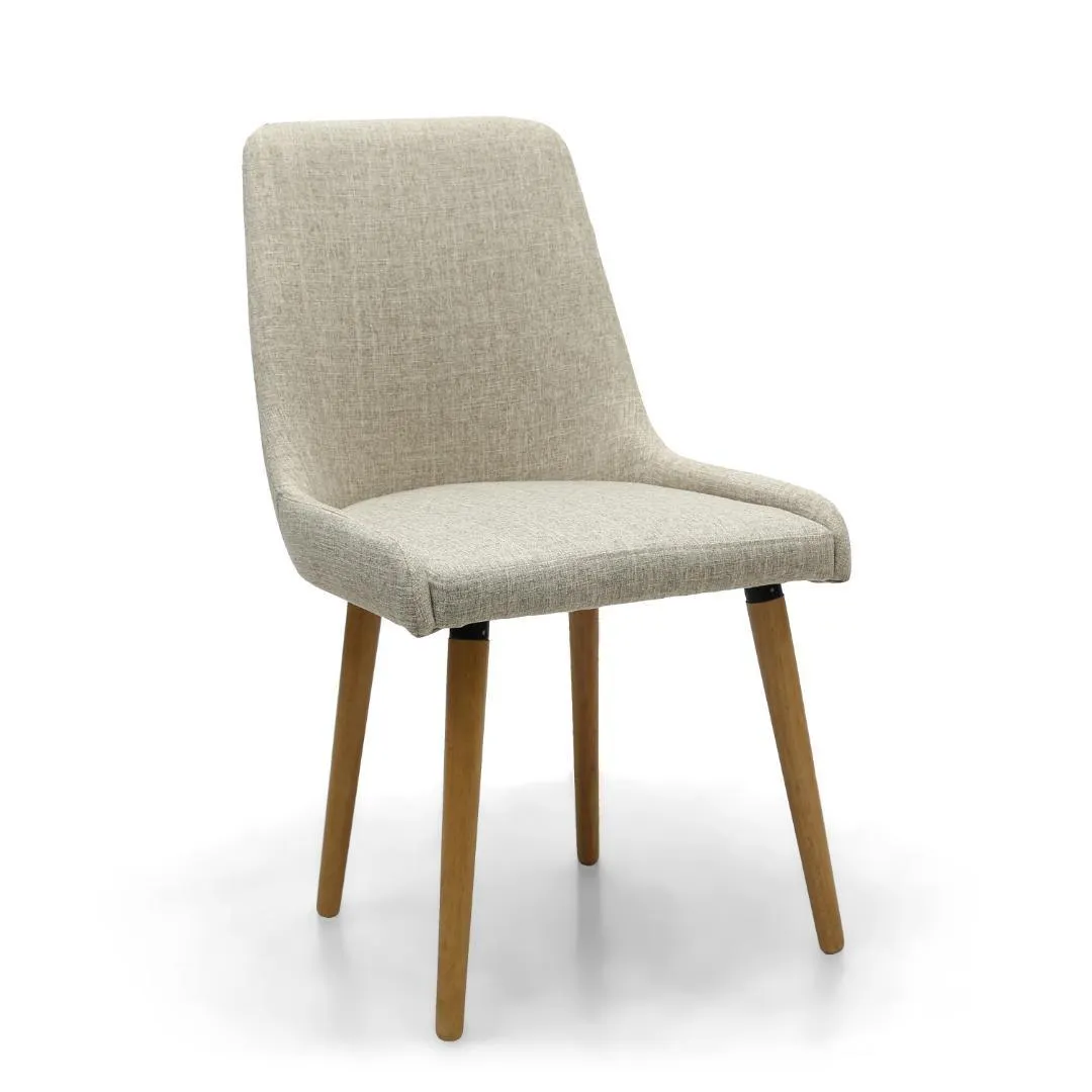 Capri Flax Effect Natural Dining Chair Set Of 2