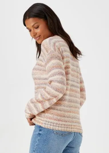 Multicoloured Stripe Yarn Jumper - Small