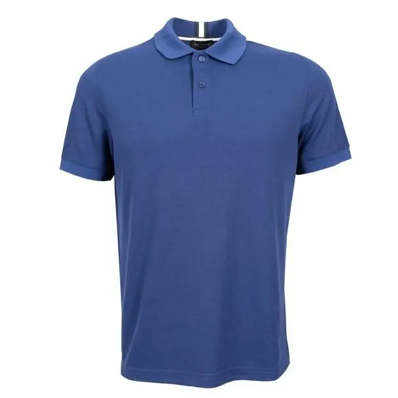 Mens Blue SS Regular Branded Polo