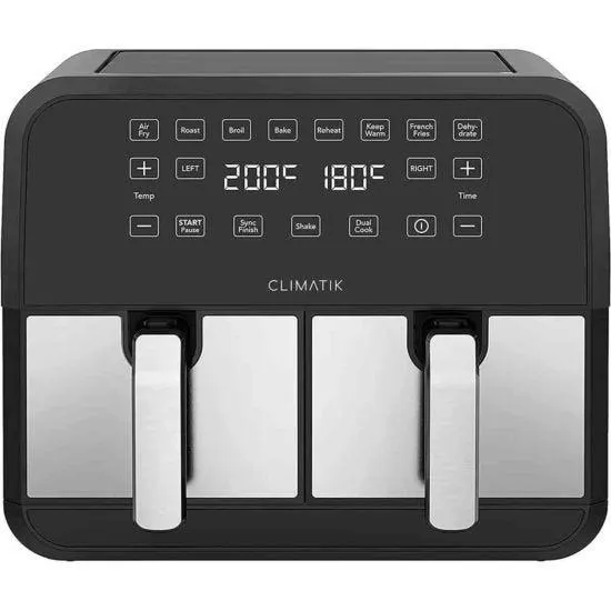 Climatik Dual Air Fryer - Extra Large 8L Capacity