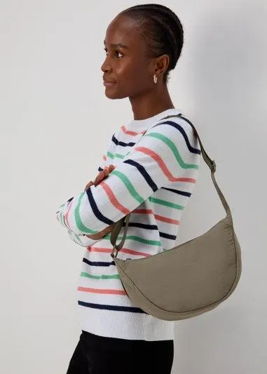 Khaki Nylon Moon Bag