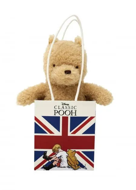 Winnie the Pooh in a Union Jack Bag