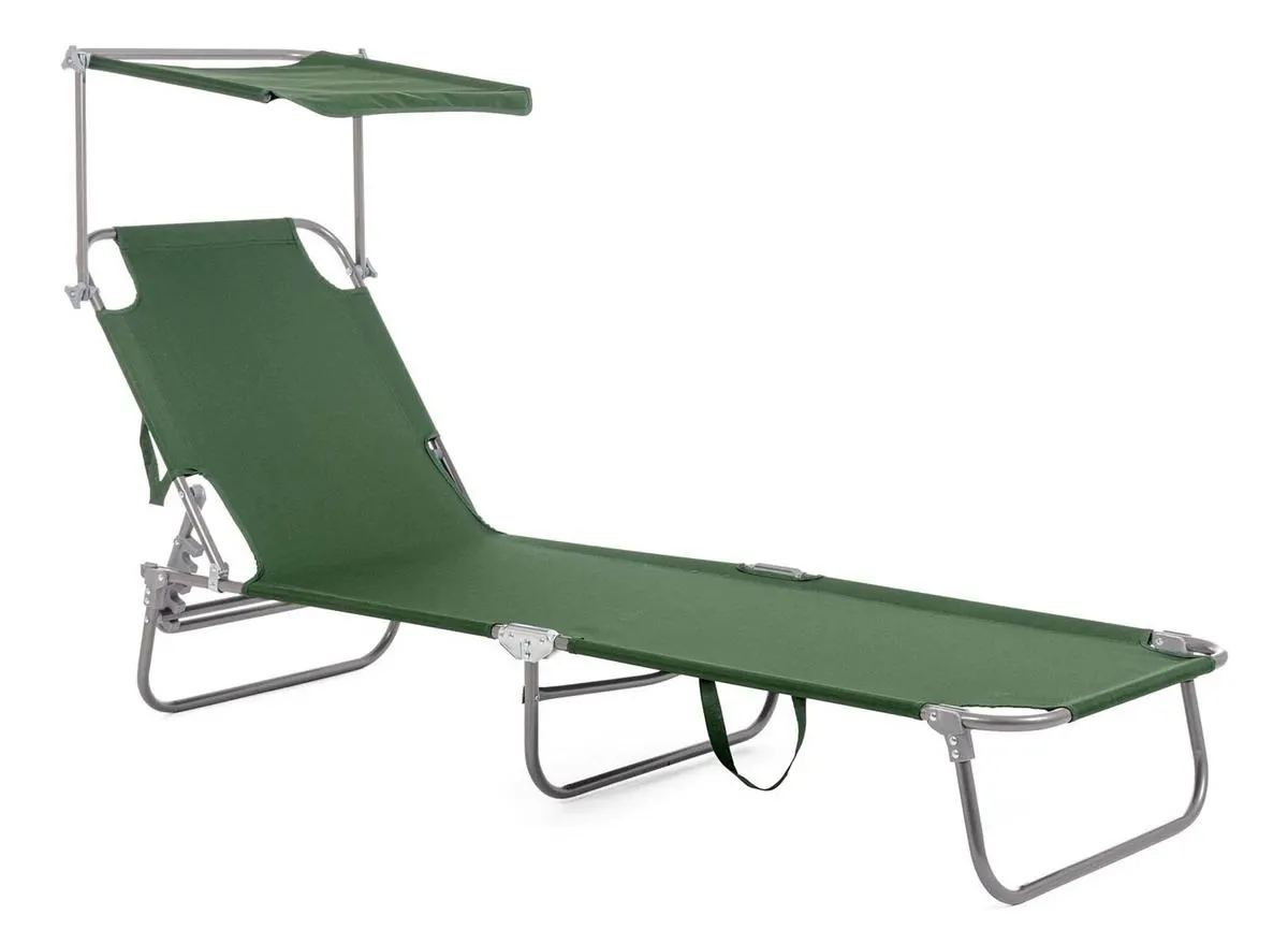 Oristano Green Sunlounger with Sunshade