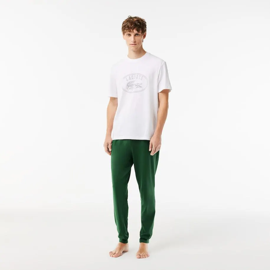 Pyjama set with contrast logo print pants