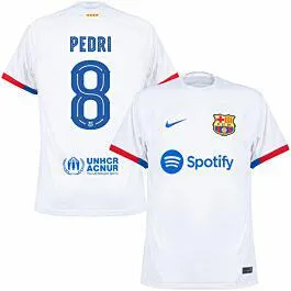 Nike Barcelona Away Pedri 8 KIDS Shirt 2023-2024 (Official Cup Printing)