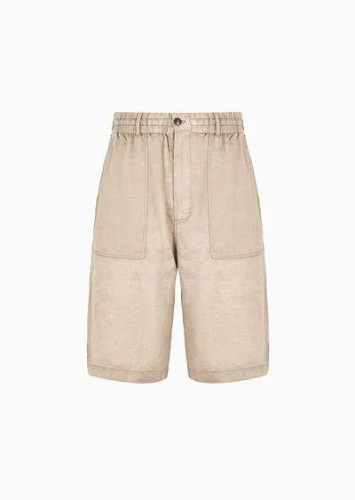 Linen canvas Bermuda shorts