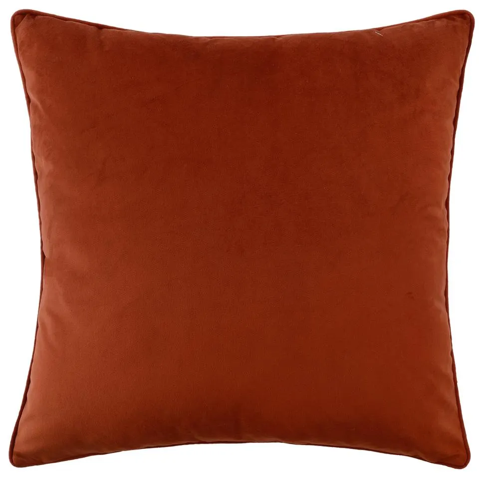 Large Plain Velvet Cushion - Rust - 58x58cn