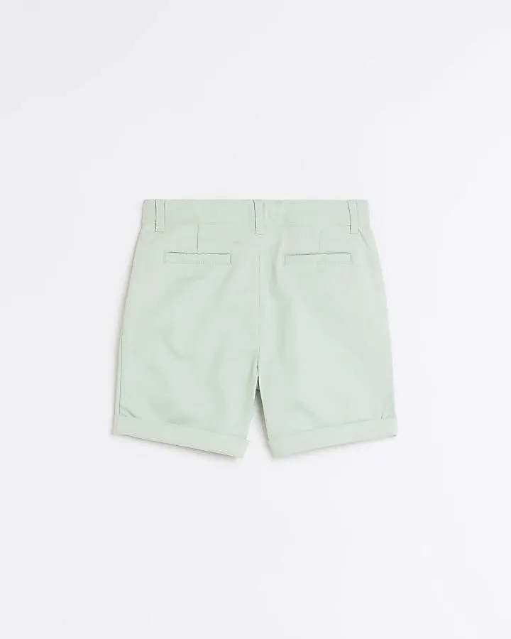 Boys green Stretch Chino Shorts