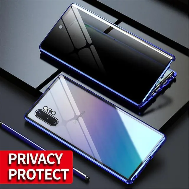 Phone Case For Samsung Galaxy Magnetic Adsorption S22 Ultra Plus S21 FE S20 A71 A51 Note 20 10 Ultra Plus A70 A50 Full Body Protective Anti peep Shockproof Transparent Privacy Tempered Glass
