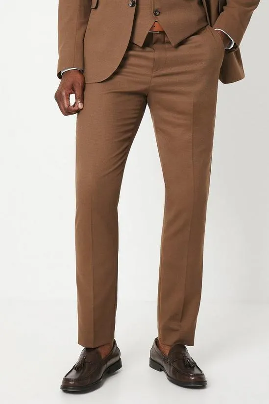 Copper Plain Weave Slim Fit Suit Trouser