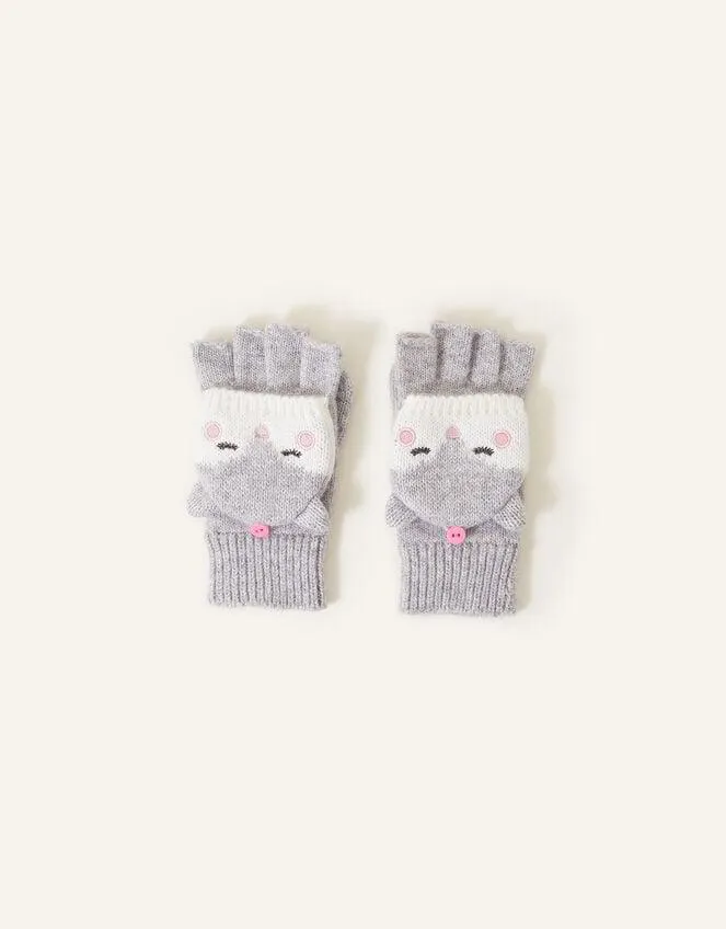 Snow Fox Capped Gloves Grey