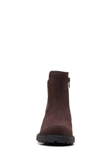 Clarks Dark Brown Opal Sky Suede Boots - Size 4
