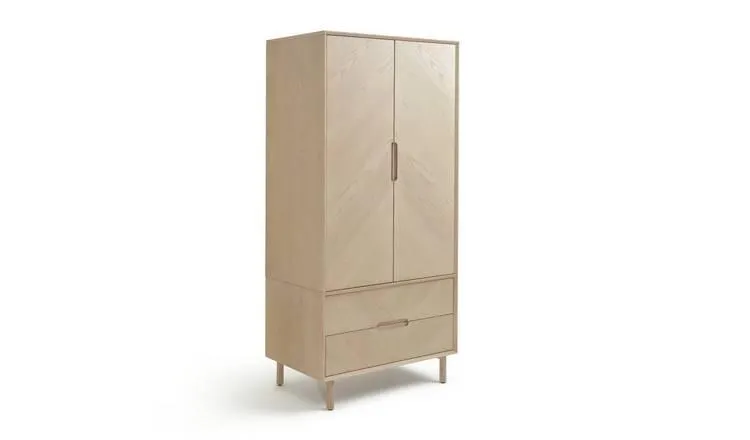Habitat Halden Skandi 2 Door 2 Drawer Wardrobe - Ash Veneer