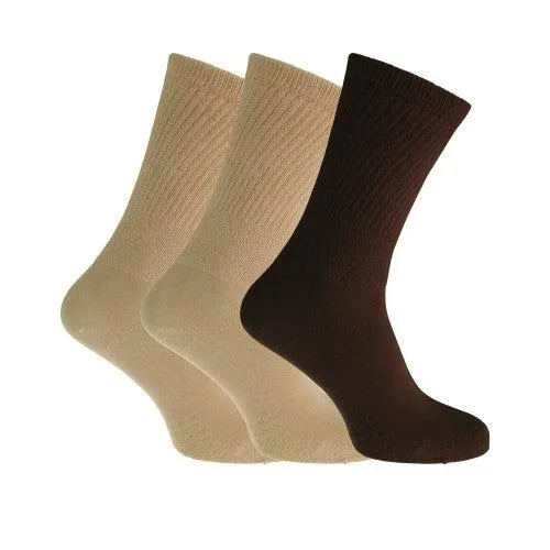 Womens/Ladies Extra Wide Comfort Fit Diabetic Socks (3 Pairs)
