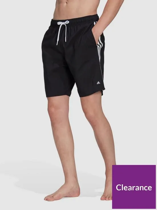 3-Stripes Clx Swim Shorts - Black/White