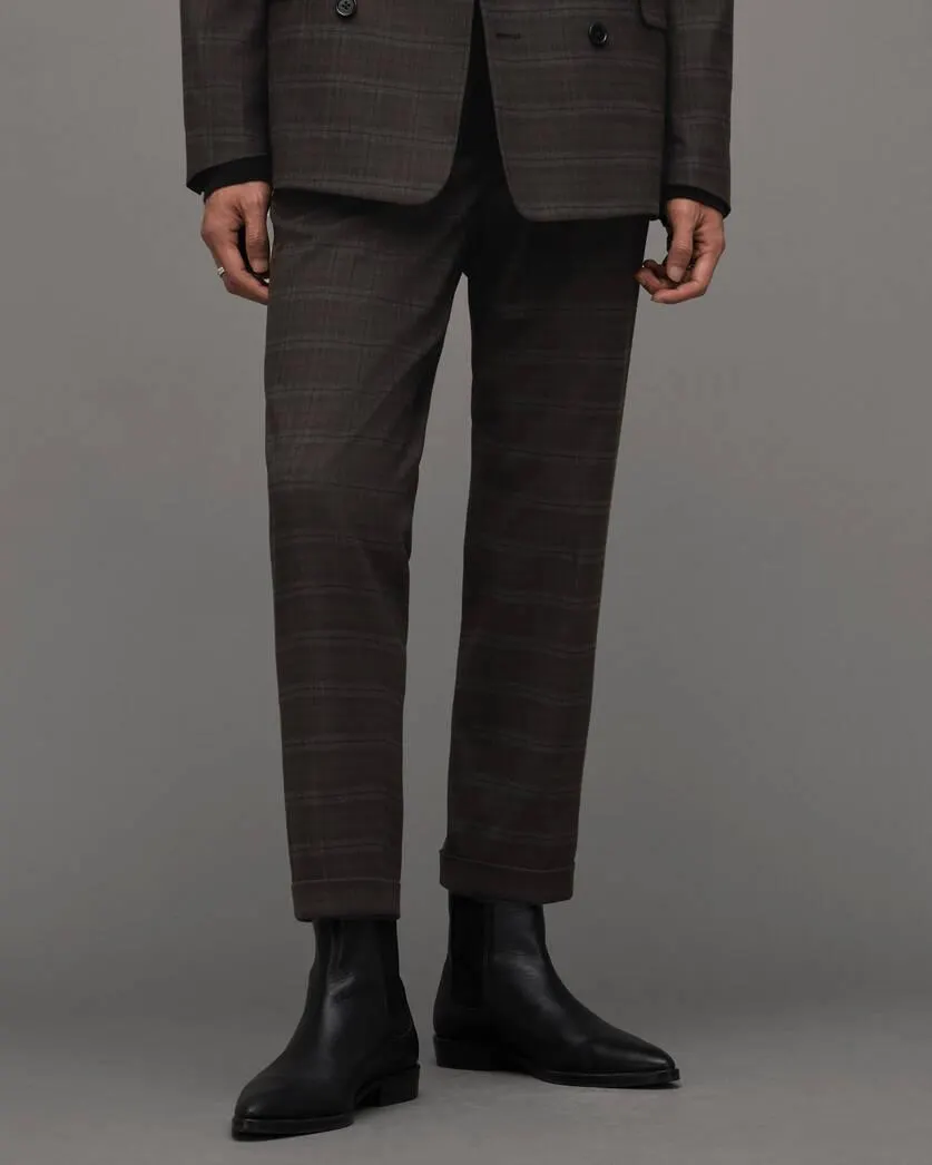 Spica Checked Wide Tapered Fit Trousers