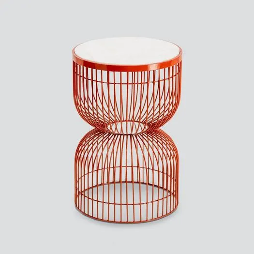 Bobina Marble Tall Side Table