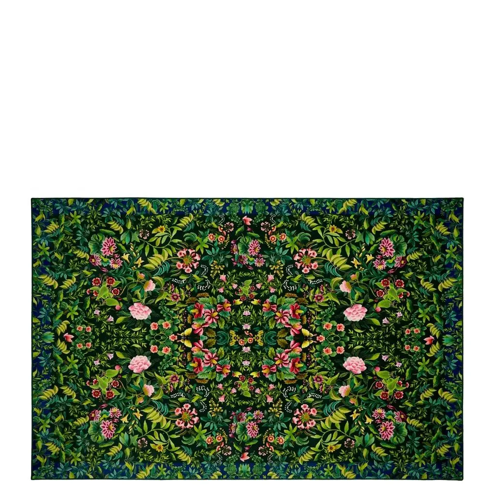 Ikebana Damask Emerald Rug