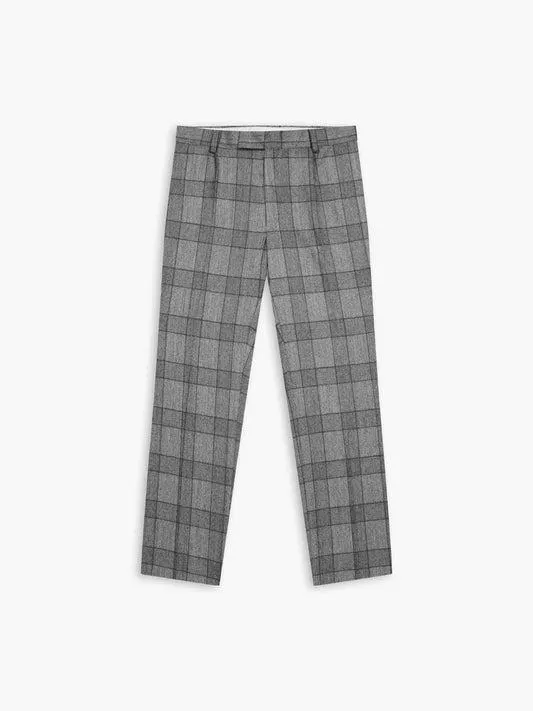 Moore Barberis Slim Fit Grey Check Trousers