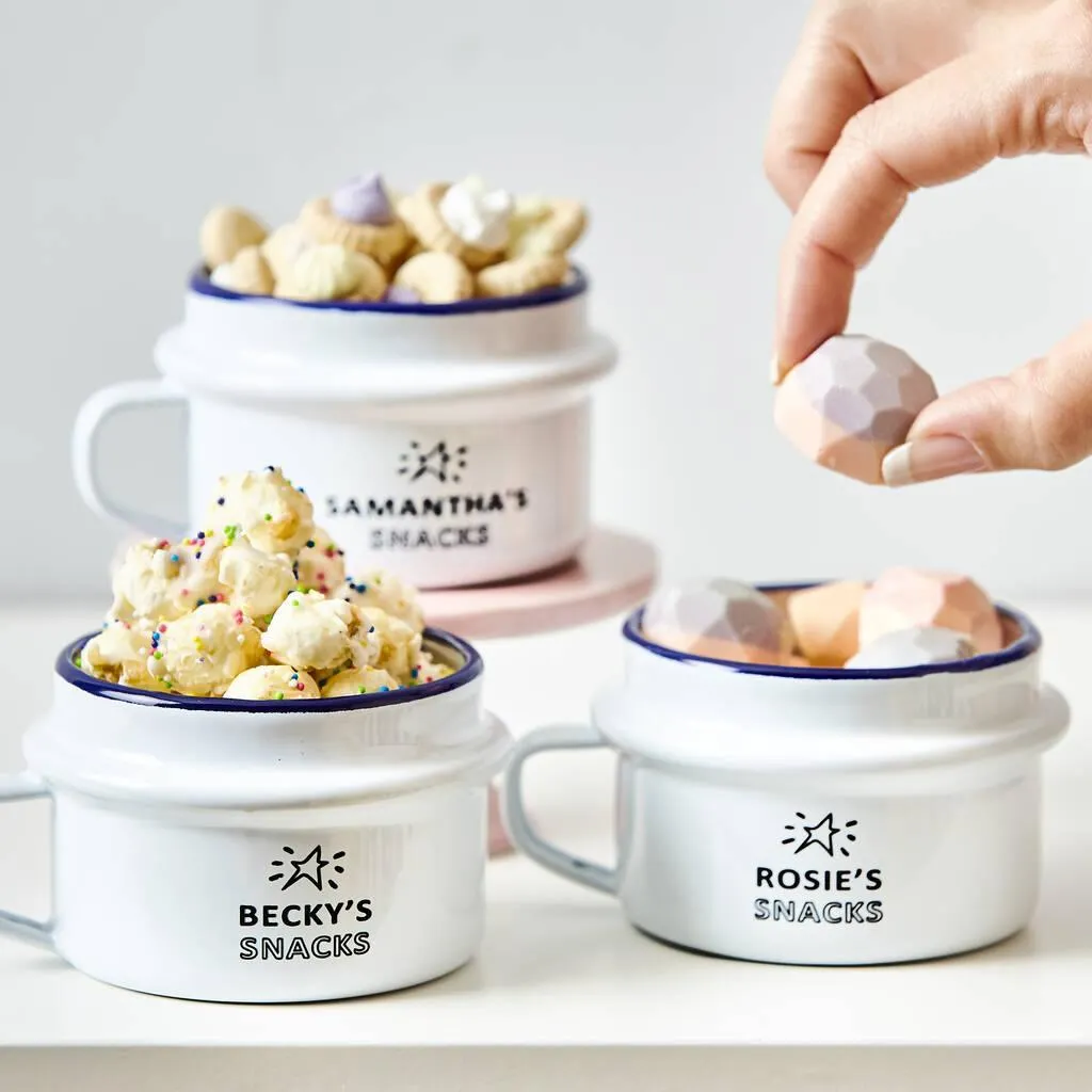 Personalised Enamel Snack Pot