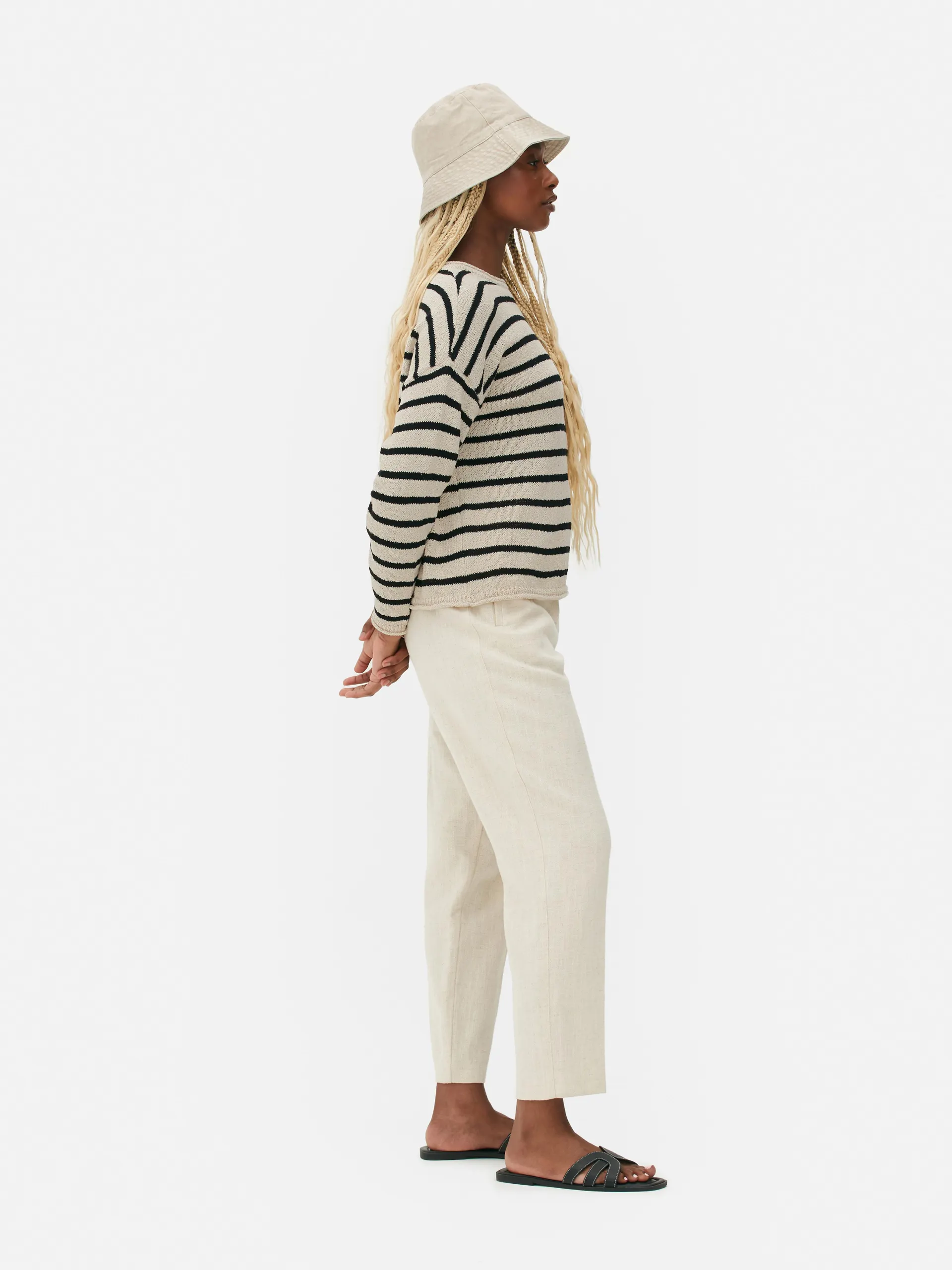 Pull tricoté à rayures