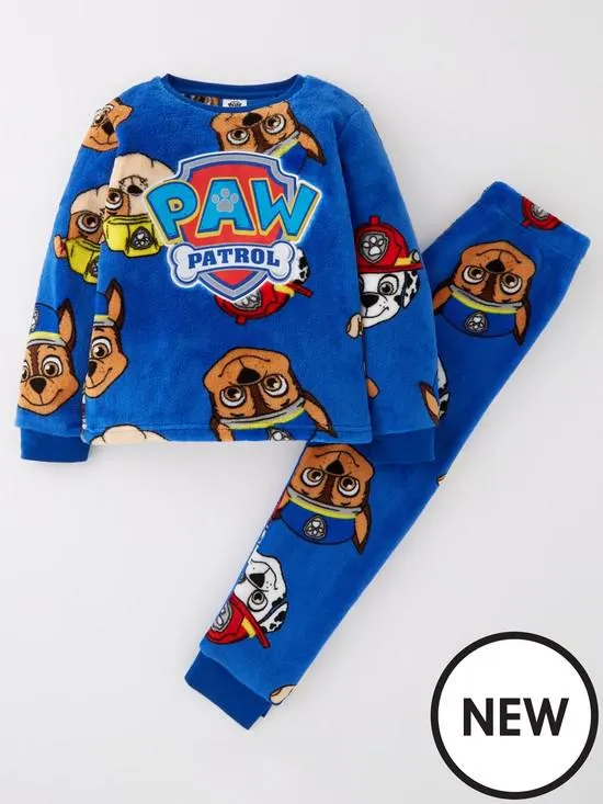 All Over Print Supersoft Fleece Pyjamas - Blue